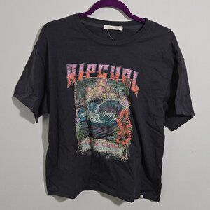 Rip Curl gray black tee short sleeve shirt size M